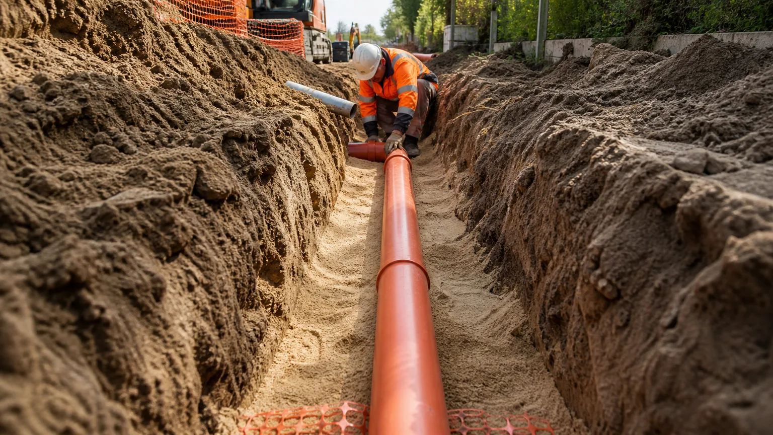 Canalisation enterrée liée au chantier