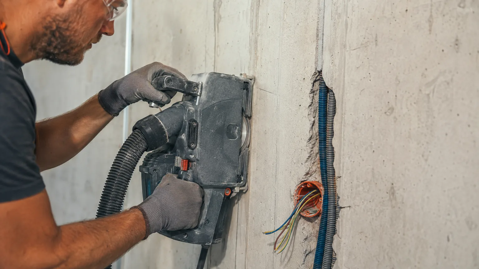 Saignées, passages et raccords électriques