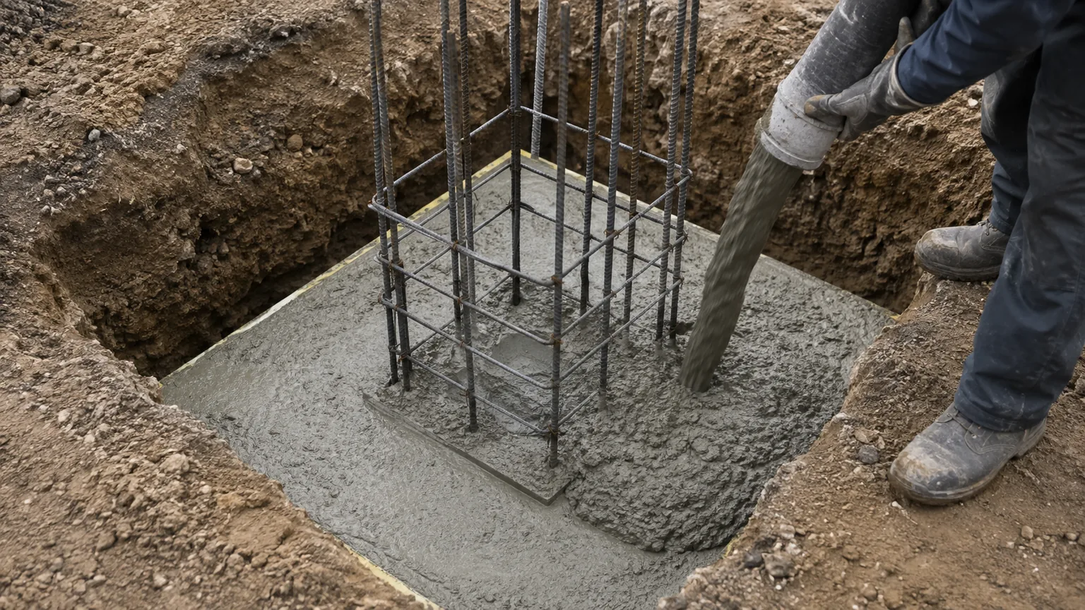 Semelle isolée en béton armé